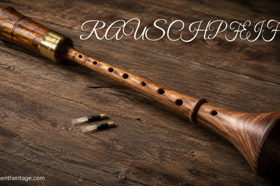 Rauschpfeife instrument, a loud Renaissance double-reed woodwind with finger holes and a distinct sound.