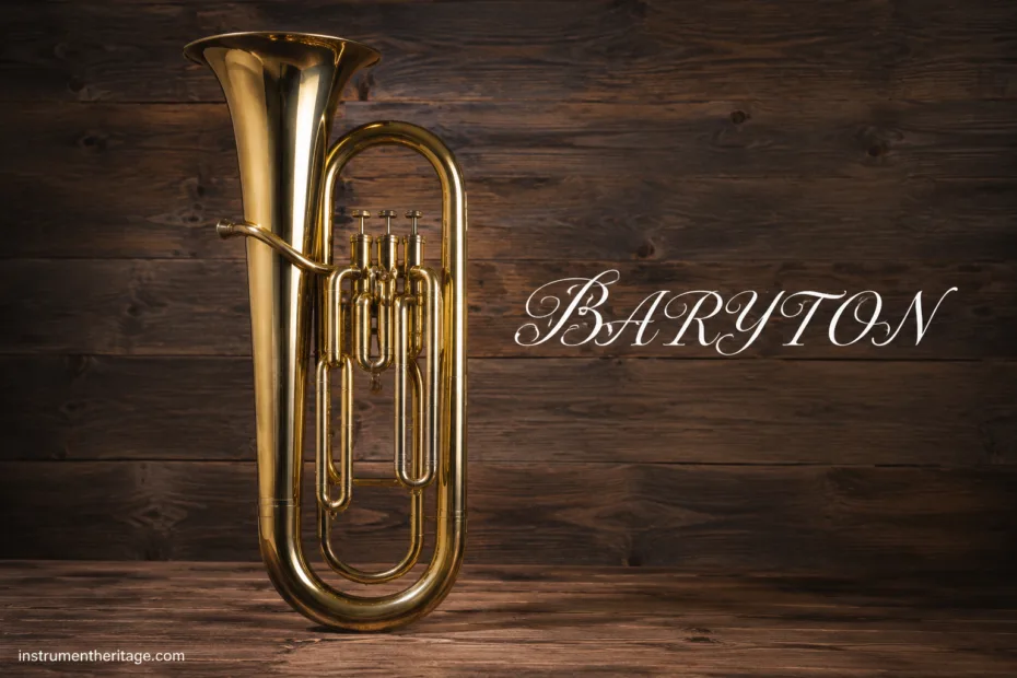 Baryton: The rare string instrument played in Haydn’s time, shown here with its distinctive shape and multiple strings.