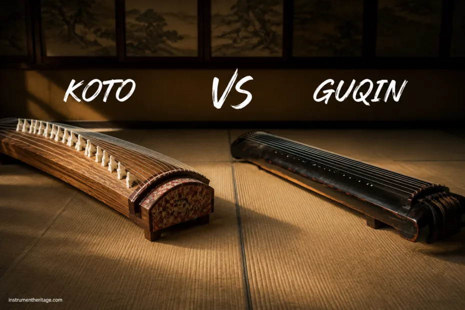 Koto vs Guqin: a comparison of traditional string instruments from Japan and China.